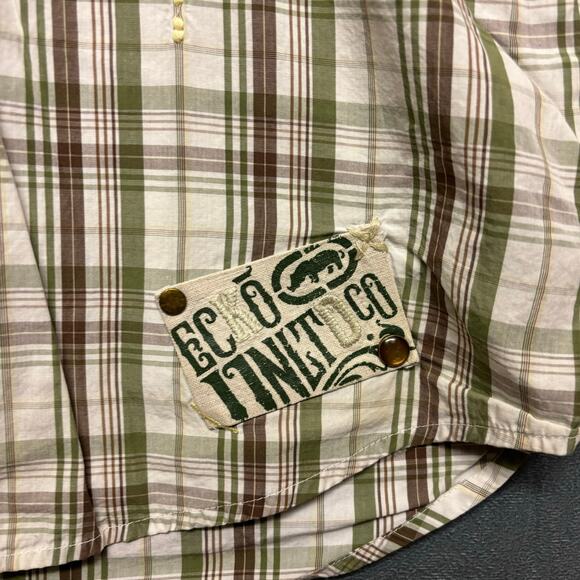 Ecko Unltd Plaid Western Shirt XL Button Down Streetwear Skater 90’s Embroidered - Picture 2 of 14